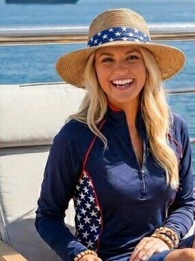 JOFIT Women's Golf Long Sleeve 3/4 Zip XS Shirt Navy Blue & White Stars